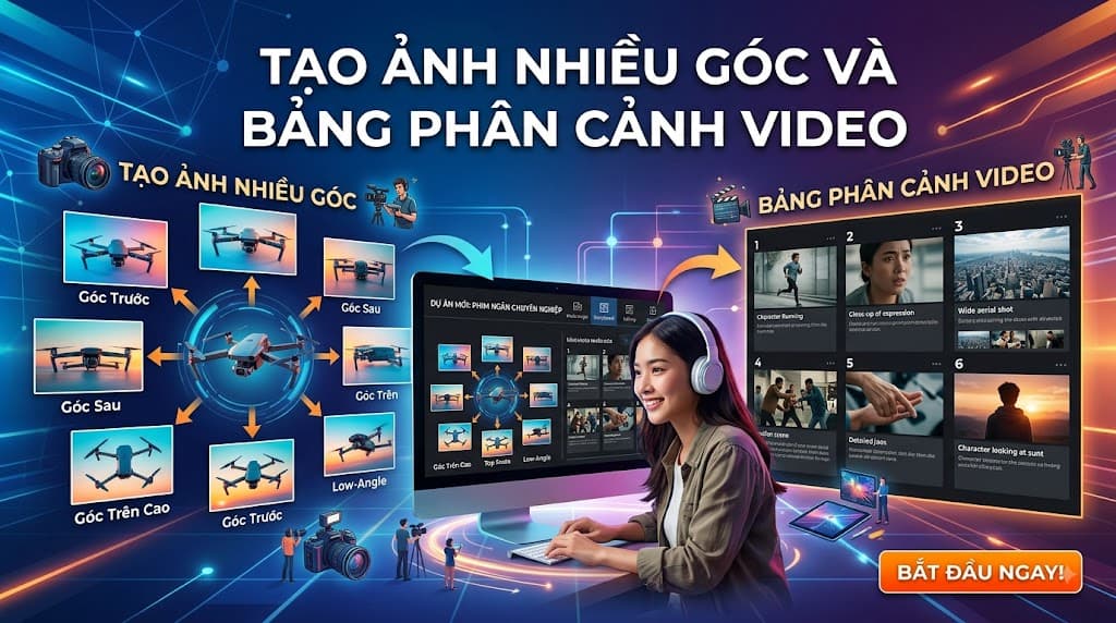Tạo ảnh nhiều góc máy và bảng phân cảnh video