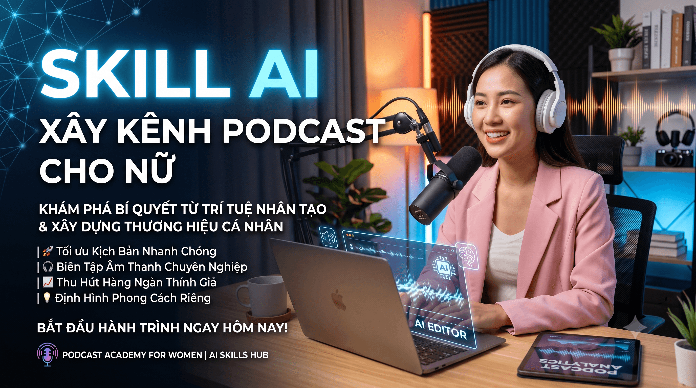 Skill xây kênh podcast viral cho nữ